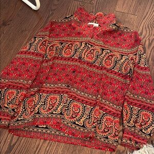 Women's Red Paisley Top